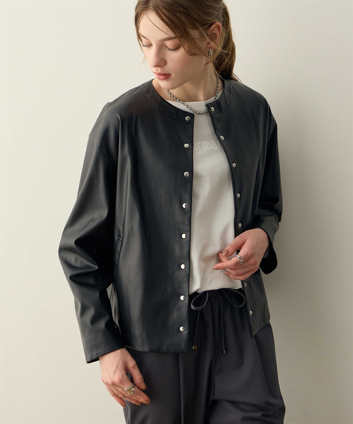 LE SOUK HOLIDAY フェイクレザーブルゾン_sub_4