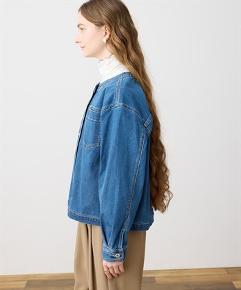 LE SOUK HOLIDAY ストレッチノーカラーデニムジャケット_subthumb_4