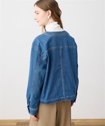 LE SOUK HOLIDAY ストレッチノーカラーデニムジャケット_subthumb_5