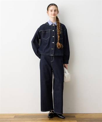 LE SOUK HOLIDAY ストレッチノーカラーデニムジャケット_subthumb_9