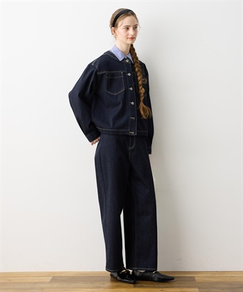 LE SOUK HOLIDAY ストレッチノーカラーデニムジャケット_subthumb_10