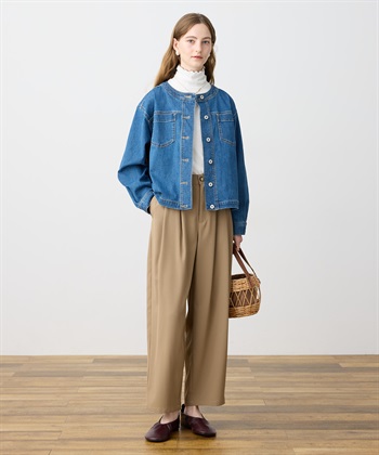 LE SOUK HOLIDAY ストレッチノーカラーデニムジャケット_subthumb_14