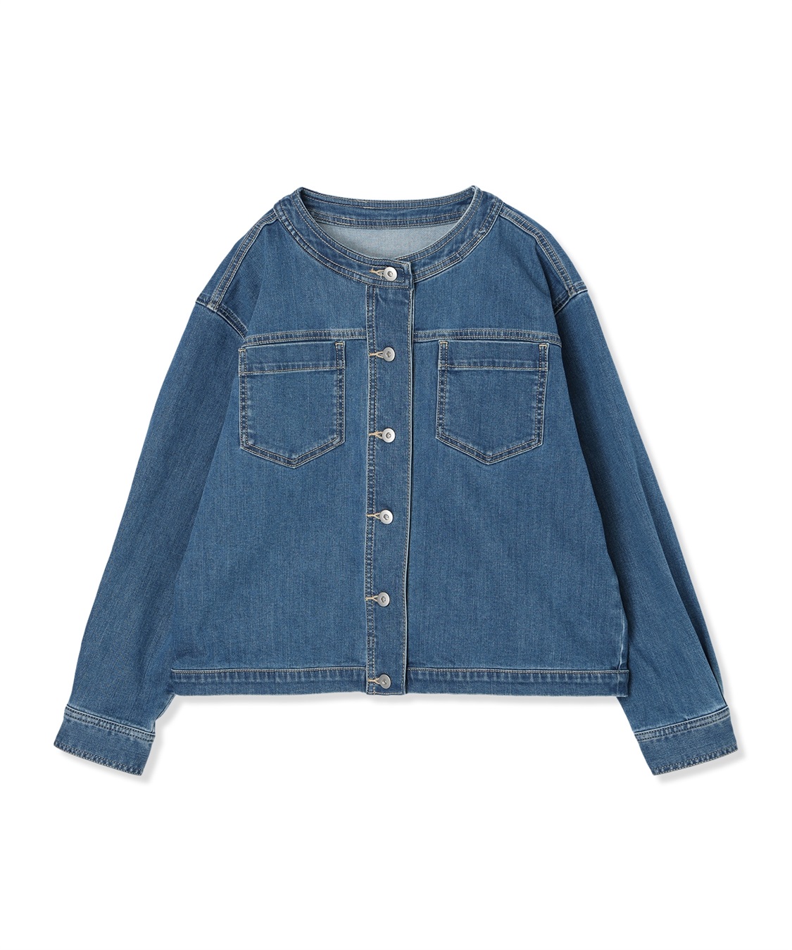 LE SOUK HOLIDAY ストレッチノーカラーデニムジャケット_sub_21