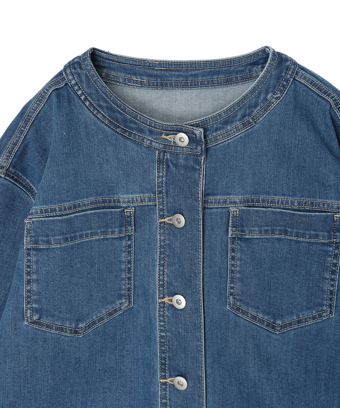 LE SOUK HOLIDAY ストレッチノーカラーデニムジャケット_sub_23