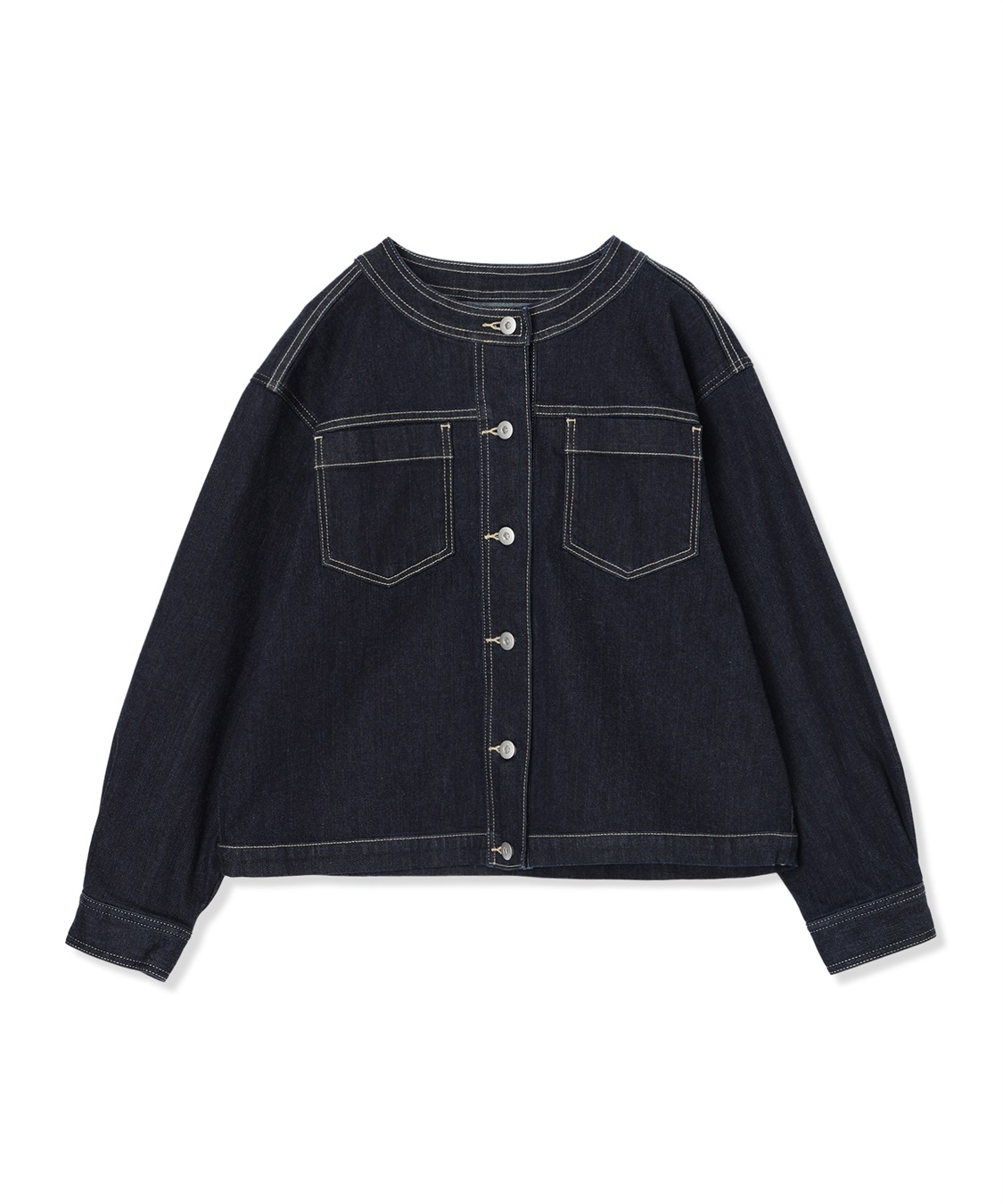 LE SOUK HOLIDAY ストレッチノーカラーデニムジャケット_sub_28