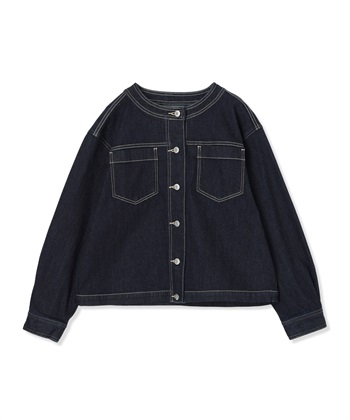 LE SOUK HOLIDAY ストレッチノーカラーデニムジャケット_subthumb_28