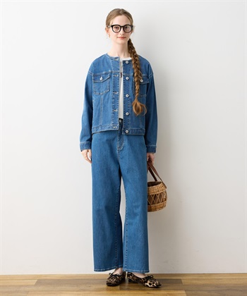 LE SOUK HOLIDAY ノーカラーストレッチデニムジャケット_subthumb_13