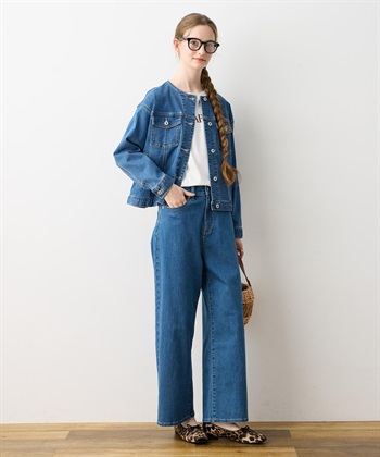 LE SOUK HOLIDAY ノーカラーストレッチデニムジャケット_subthumb_15