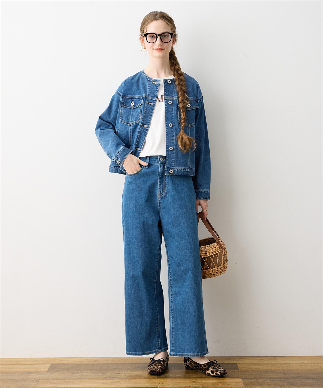 LE SOUK HOLIDAY ノーカラーストレッチデニムジャケット_sub_16