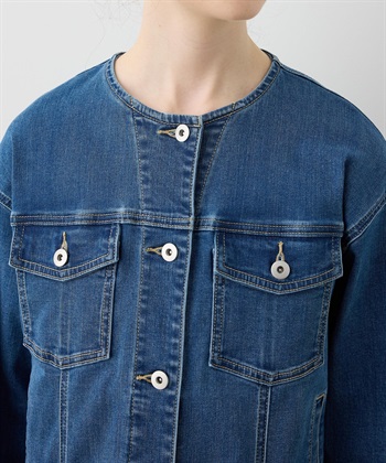 LE SOUK HOLIDAY ノーカラーストレッチデニムジャケット_subthumb_17