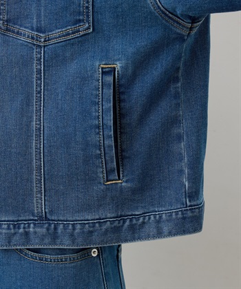 LE SOUK HOLIDAY ノーカラーストレッチデニムジャケット_subthumb_20