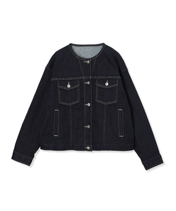LE SOUK HOLIDAY ノーカラーストレッチデニムジャケット_subthumb_29