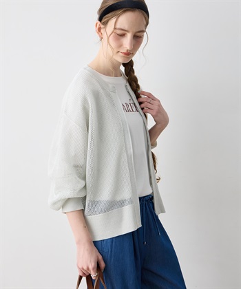 LE SOUK HOLIDAY ラメメッシュジップアップブルゾン【ハンドウォッシャブル】_subthumb_1