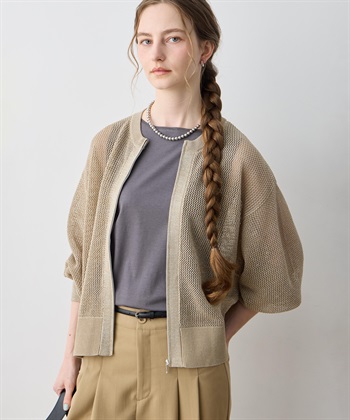 LE SOUK HOLIDAY ラメメッシュジップアップブルゾン【ハンドウォッシャブル】_subthumb_7