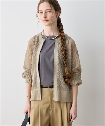 LE SOUK HOLIDAY ラメメッシュジップアップブルゾン【ハンドウォッシャブル】_subthumb_8