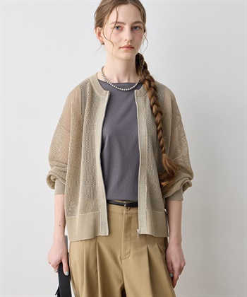 LE SOUK HOLIDAY ラメメッシュジップアップブルゾン【ハンドウォッシャブル】_subthumb_9