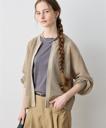 LE SOUK HOLIDAY ラメメッシュジップアップブルゾン【ハンドウォッシャブル】_subthumb_10