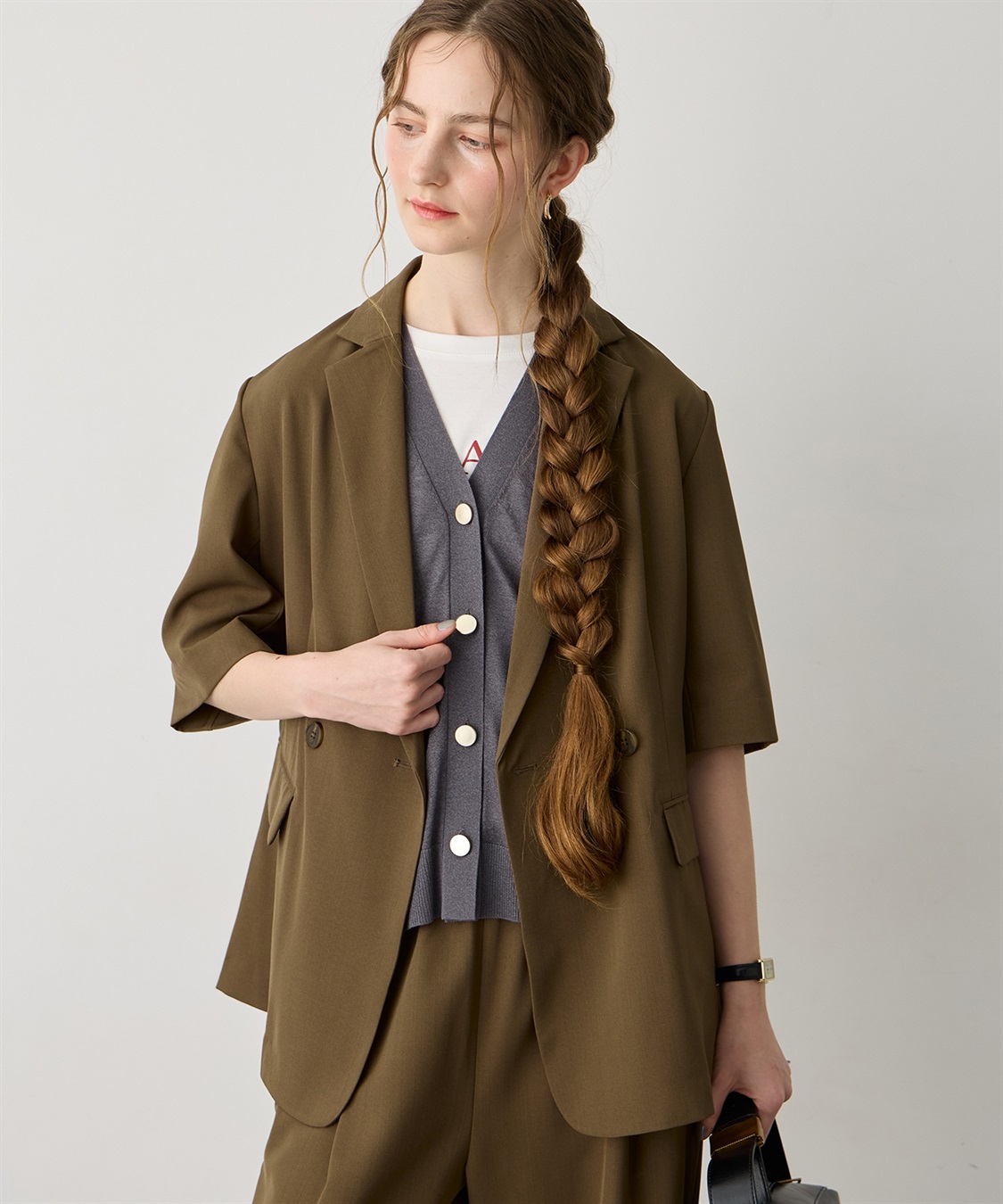 LE SOUK HOLIDAY リネンライクハーフスリーブジャケット【セットアップ対応】_sub_2