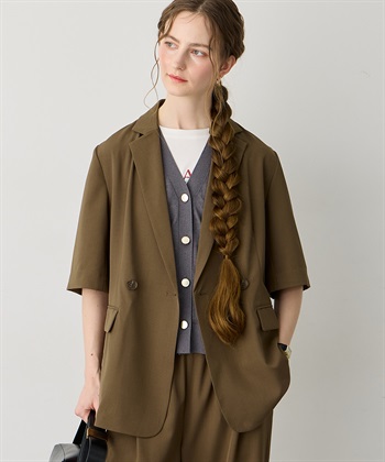 LE SOUK HOLIDAY リネンライクハーフスリーブジャケット【セットアップ対応】_subthumb_3