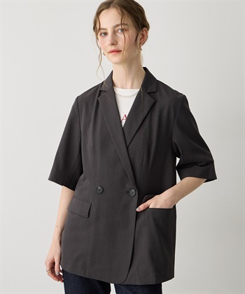 LE SOUK HOLIDAY リネンライクハーフスリーブジャケット【セットアップ対応】_subthumb_4