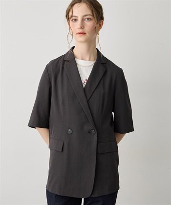 LE SOUK HOLIDAY リネンライクハーフスリーブジャケット【セットアップ対応】_subthumb_5