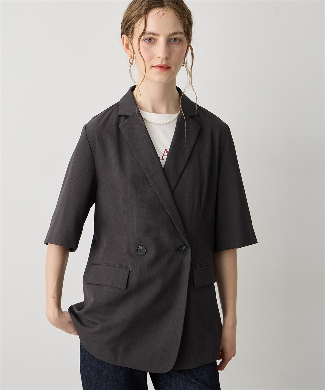 LE SOUK HOLIDAY リネンライクハーフスリーブジャケット【セットアップ対応】_sub_6