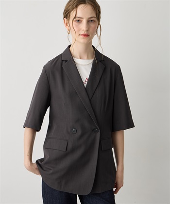 LE SOUK HOLIDAY リネンライクハーフスリーブジャケット【セットアップ対応】_subthumb_6