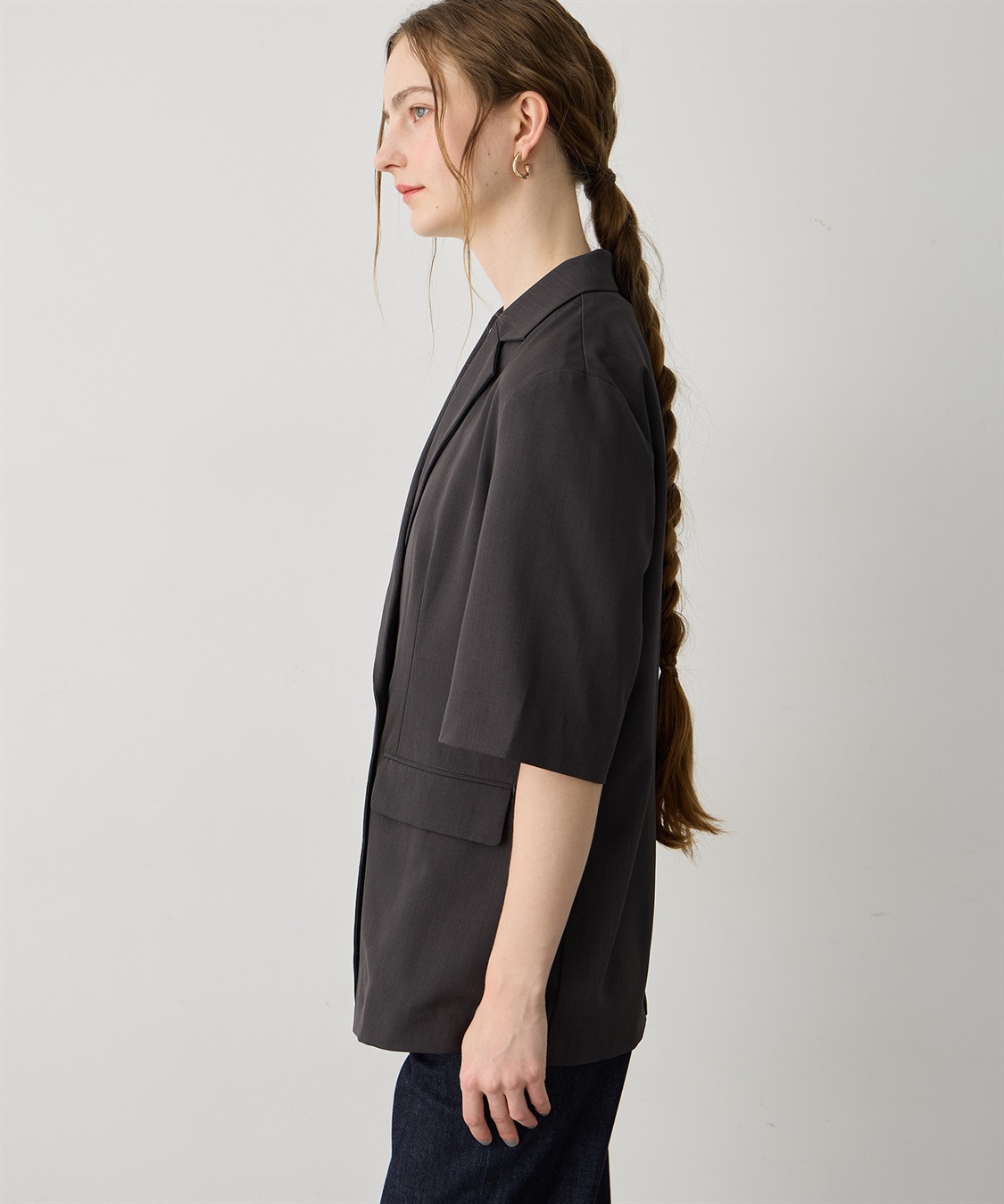 LE SOUK HOLIDAY リネンライクハーフスリーブジャケット【セットアップ対応】_sub_8