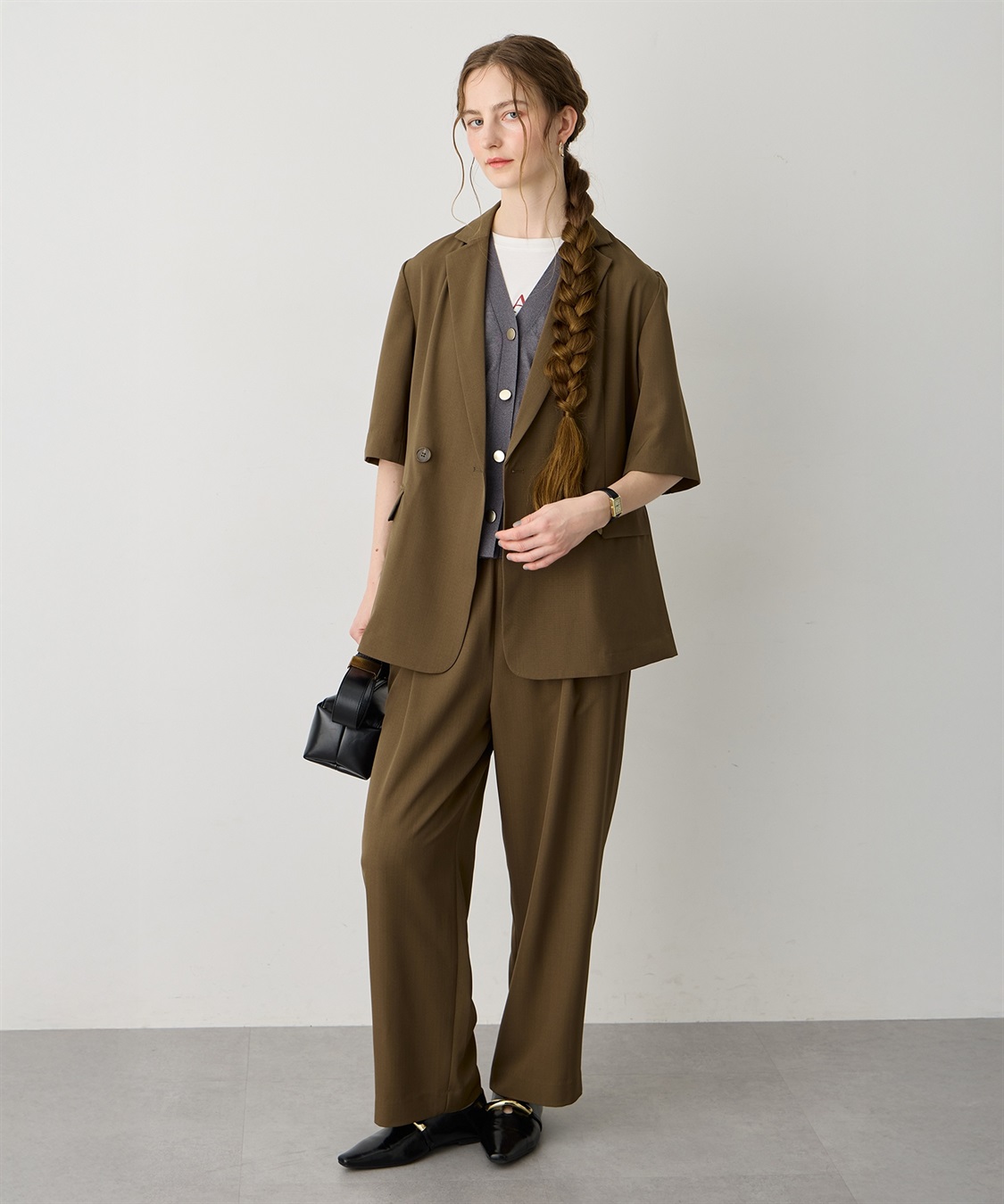 LE SOUK HOLIDAY リネンライクハーフスリーブジャケット【セットアップ対応】_sub_10