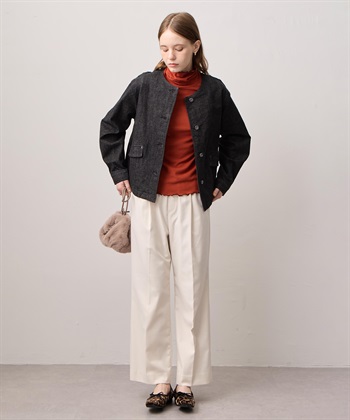 LE SOUK HOLIDAY ストレッチデニムノーカラーブルゾン_subthumb_15
