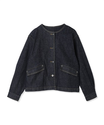 LE SOUK HOLIDAY ストレッチデニムノーカラーブルゾン_subthumb_29