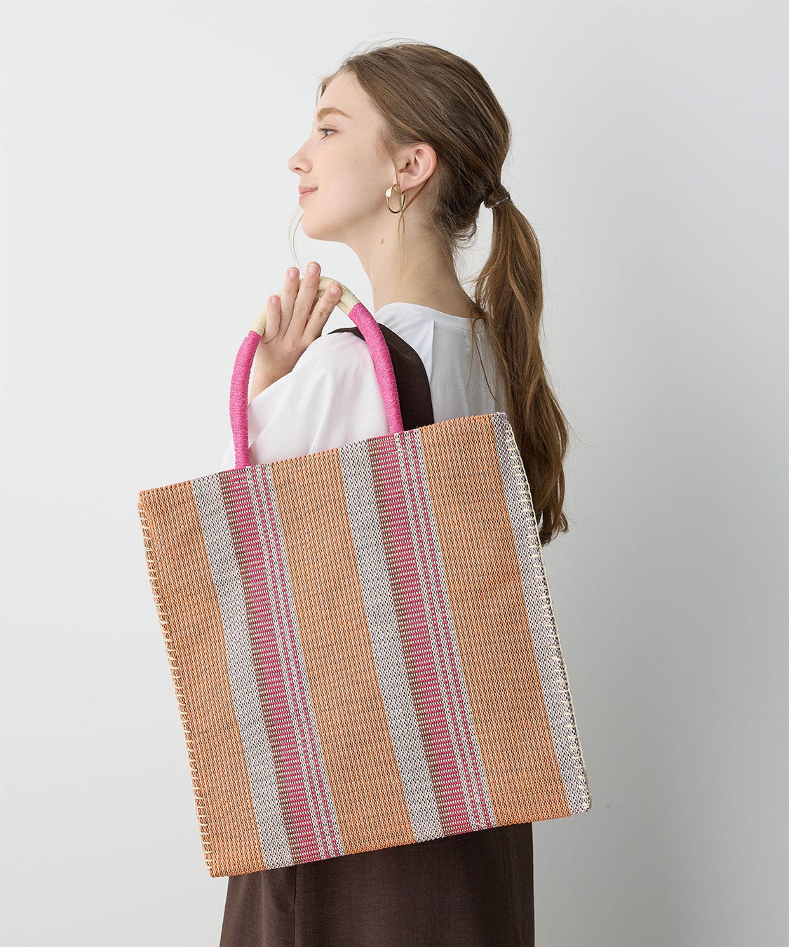 LE SOUK HOLIDAY ストライプスクエアトートバッグ_sub_2