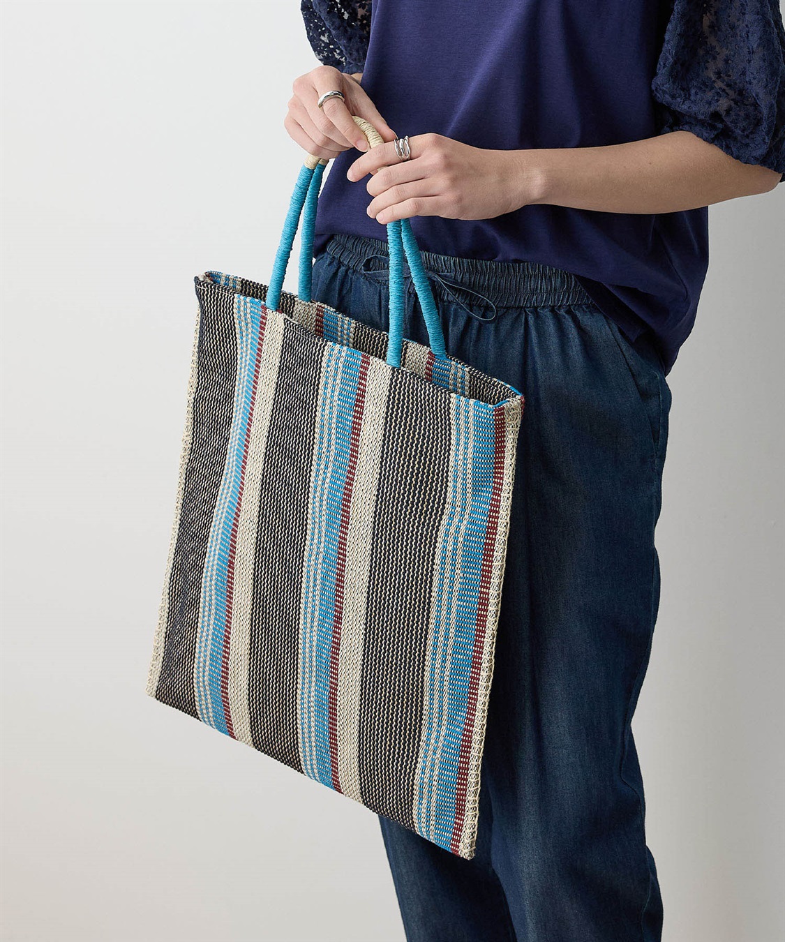 LE SOUK HOLIDAY ストライプスクエアトートバッグ_sub_4