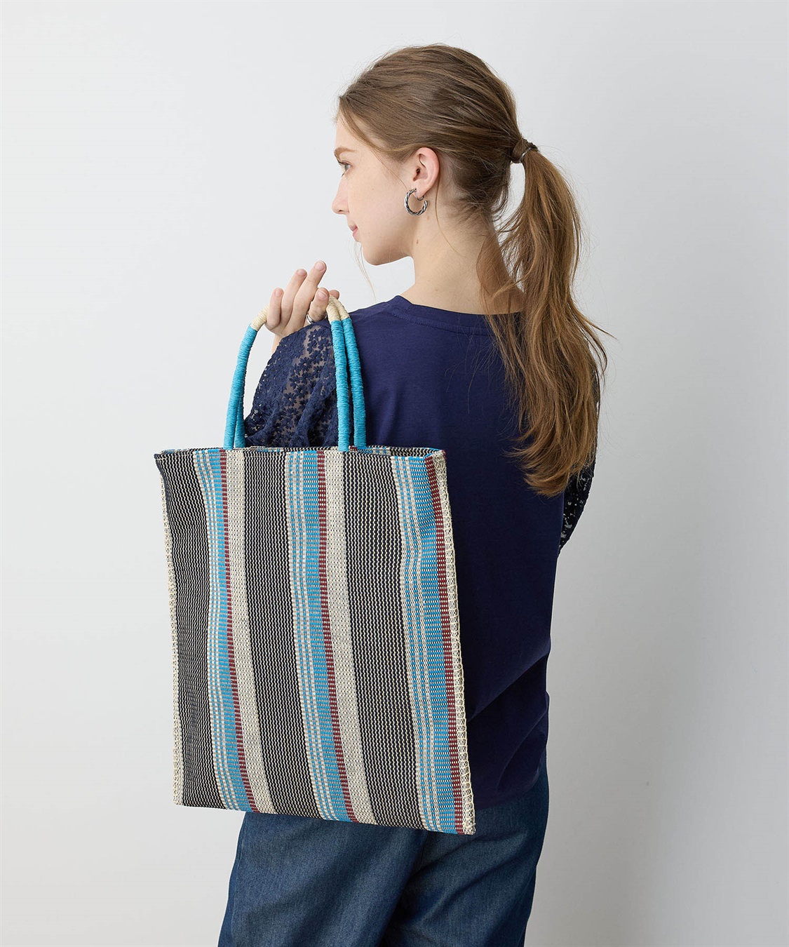 LE SOUK HOLIDAY ストライプスクエアトートバッグ_sub_6