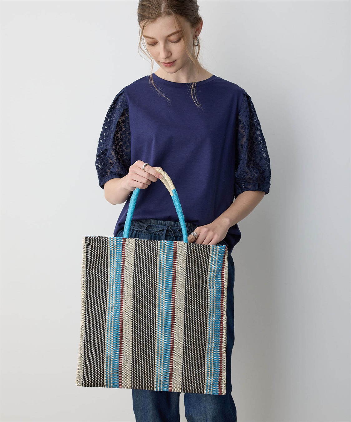 LE SOUK HOLIDAY ストライプスクエアトートバッグ_sub_7