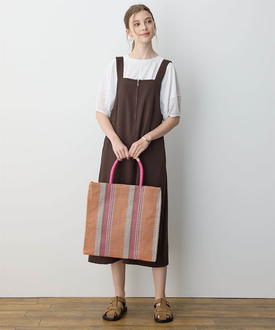 LE SOUK HOLIDAY ストライプスクエアトートバッグ_sub_8