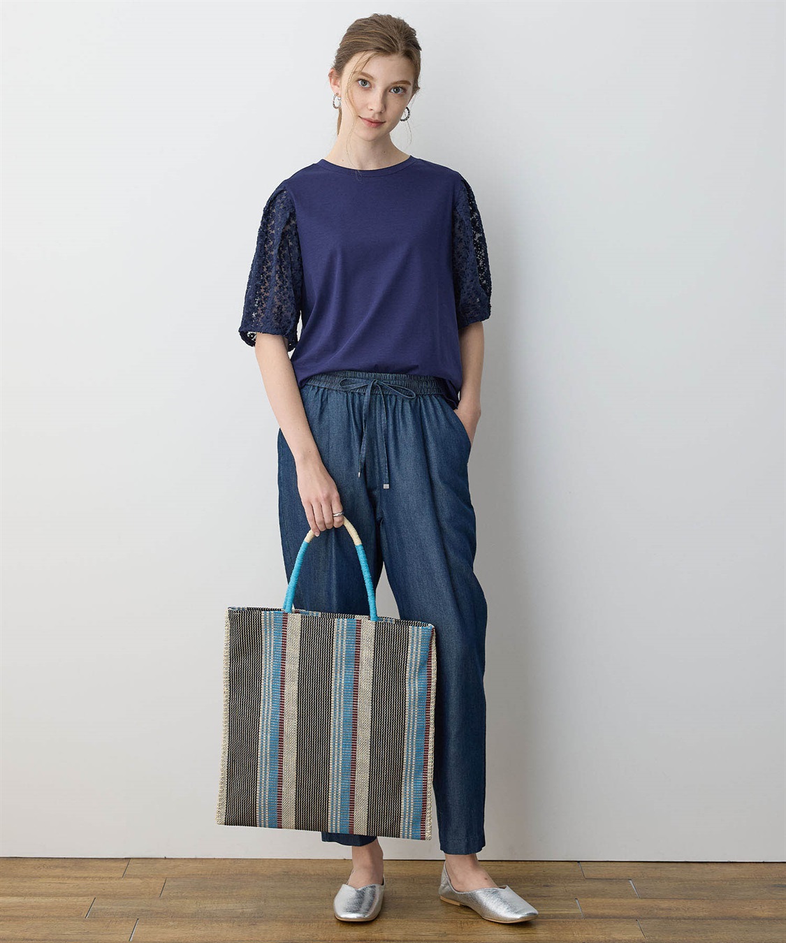 LE SOUK HOLIDAY ストライプスクエアトートバッグ_sub_9