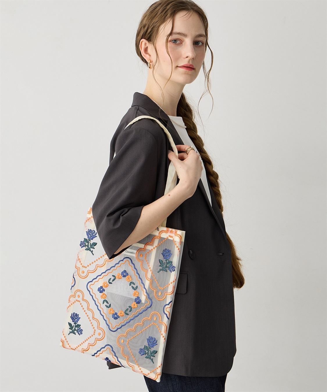 LE SOUK HOLIDAY 【CASSELINI】チュール刺しゅうトートバッグ_sub_2