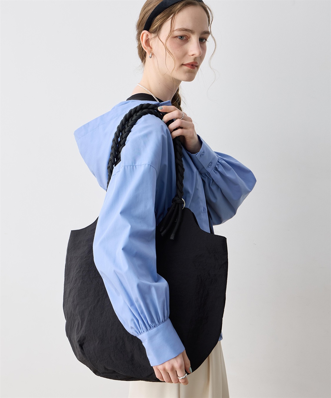 LE SOUK HOLIDAY 編み込みハンドルナイロントートバッグ_sub_3