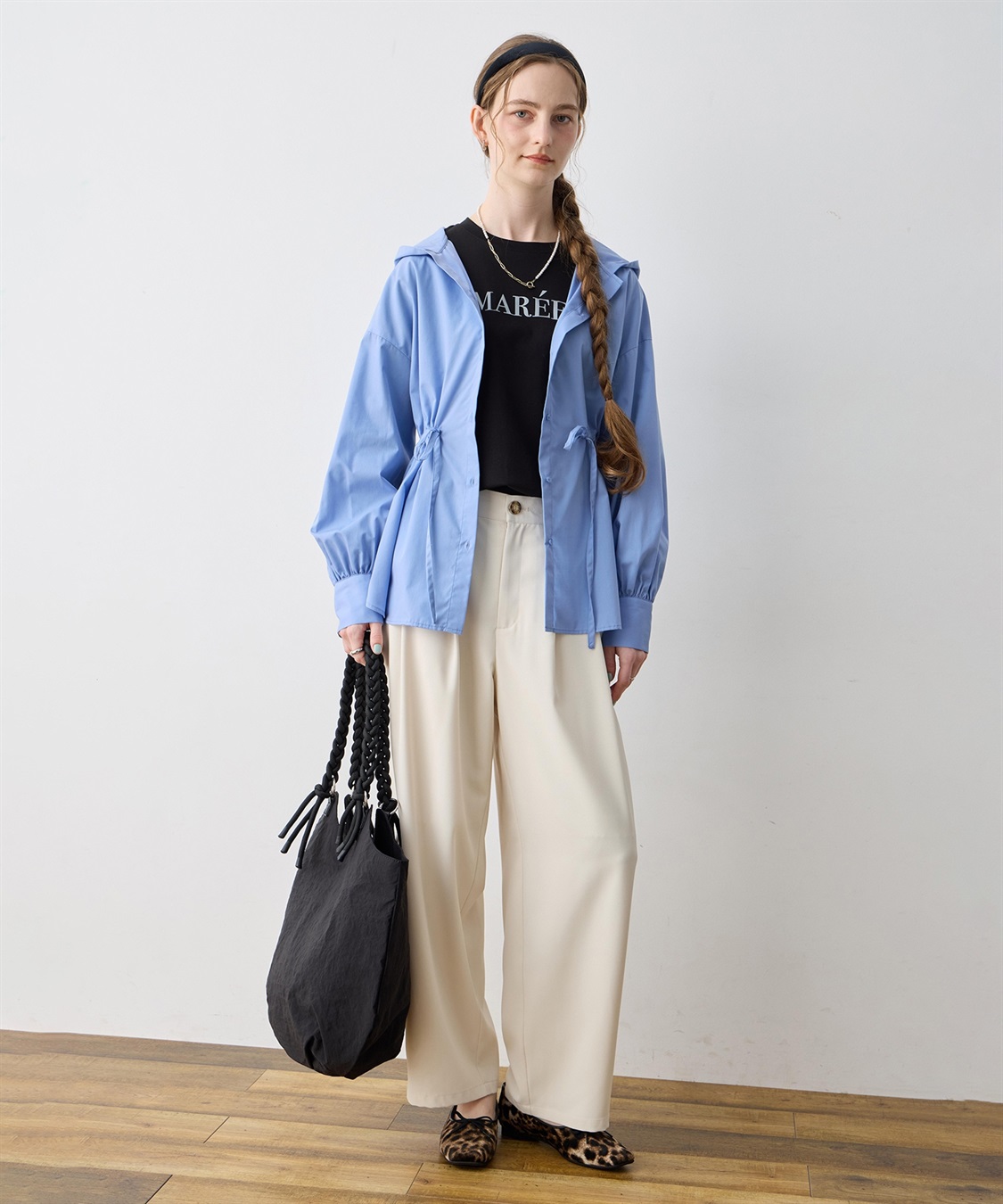 LE SOUK HOLIDAY 編み込みハンドルナイロントートバッグ_sub_5