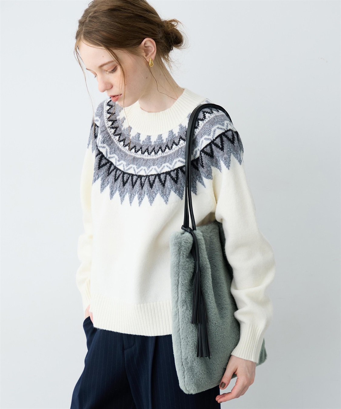LE SOUK HOLIDAY タッセル付きファートートバッグ_sub_3