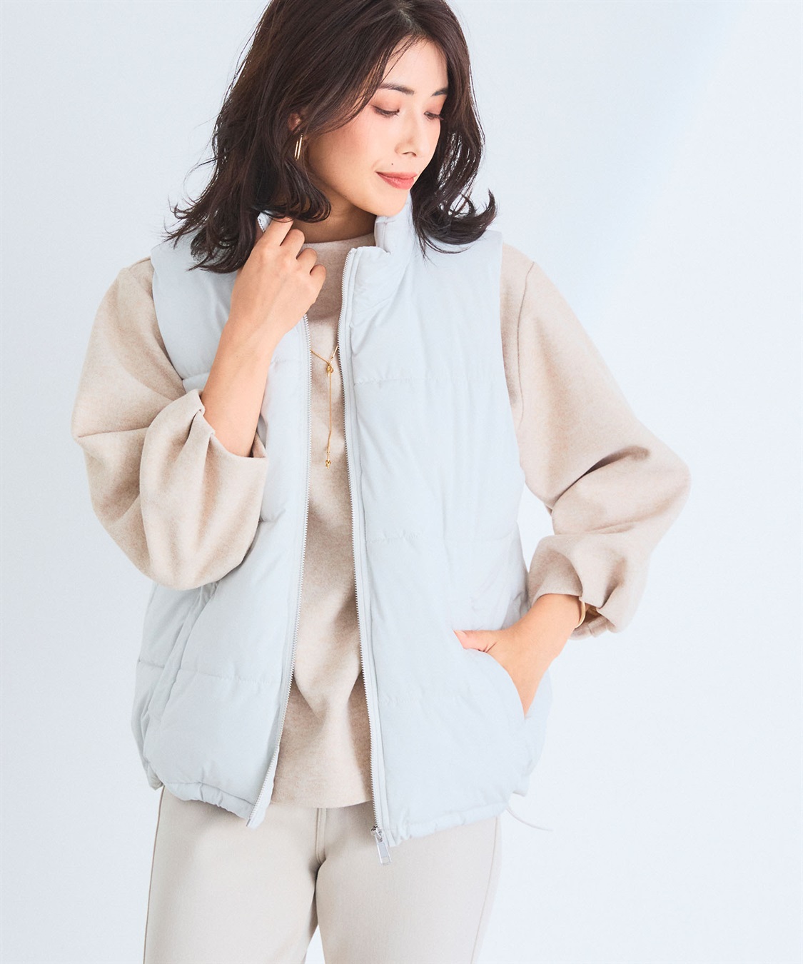 CROSS FUNCTION 《撥水・防風》アクティかる パウダータフタファイバーダウンベスト【CF/クロスファンクション】_sub_18