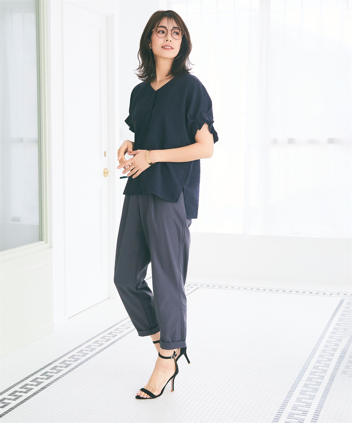 CROSS FUNCTION 【メディア掲載】《UVカット》エブ楽きれいめイージータックパンツ【CF/クロスファンクション】_sub_11