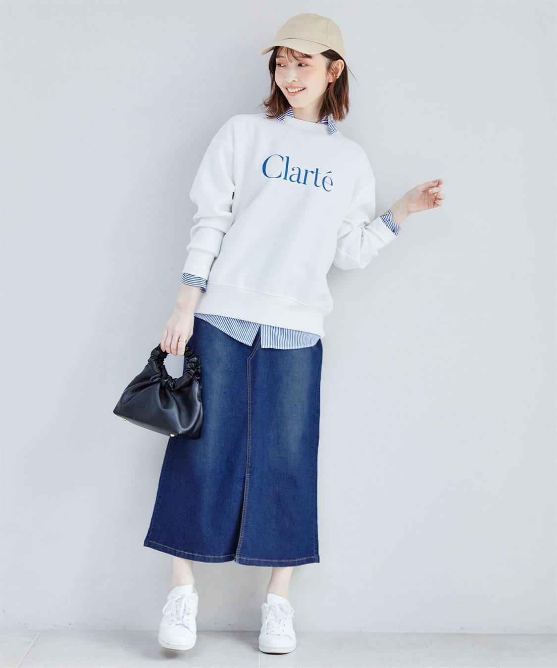 CROSS FUNCTION 【メディア掲載】《ストレッチ》エコベロデニムナロースカート【CF/クロスファンクション】_sub_8