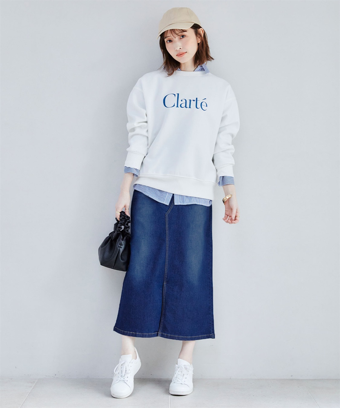 CROSS FUNCTION 【メディア掲載】《ストレッチ》エコベロデニムナロースカート【CF/クロスファンクション】_sub_9