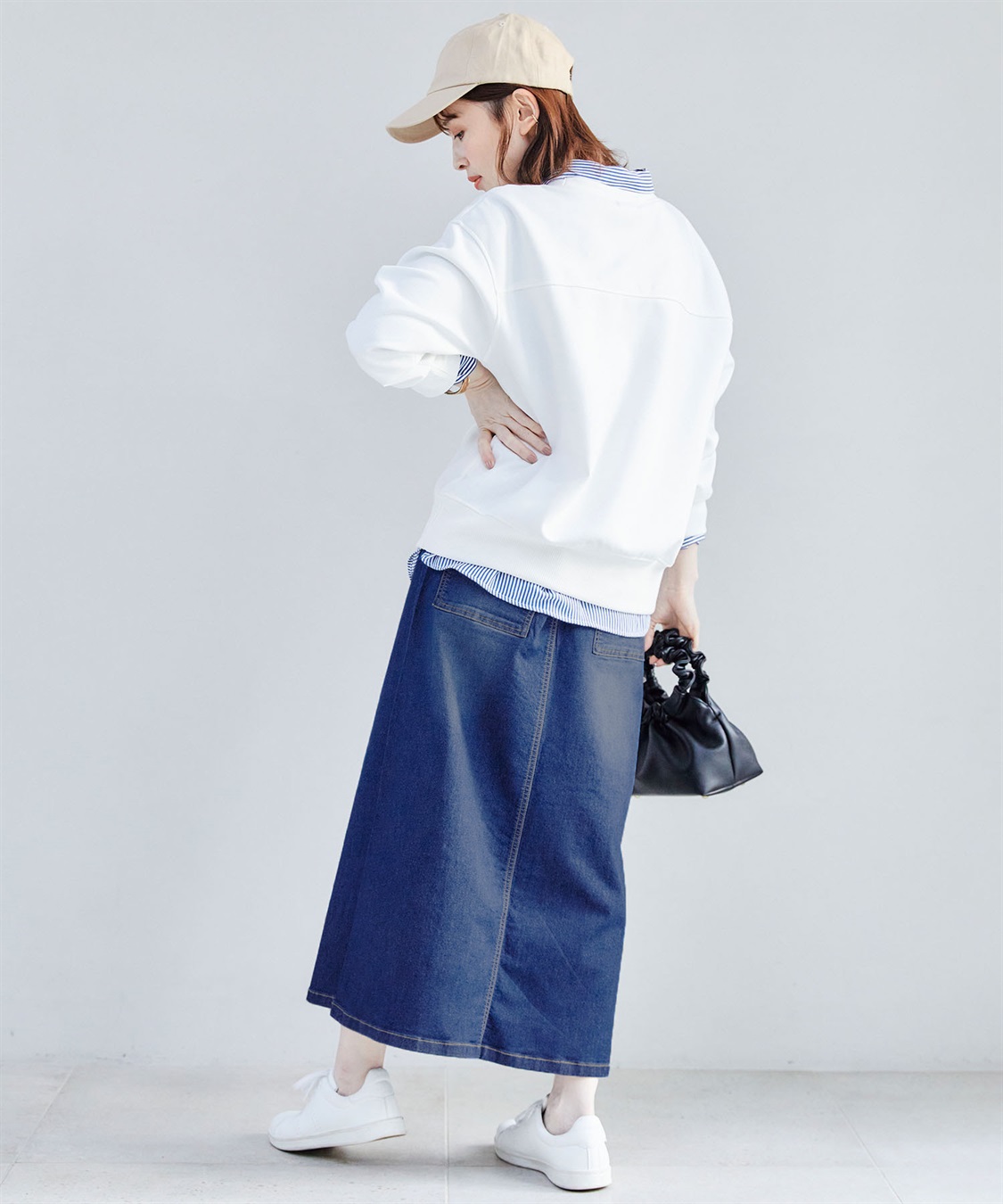 CROSS FUNCTION 【メディア掲載】《ストレッチ》エコベロデニムナロースカート【CF/クロスファンクション】_sub_13