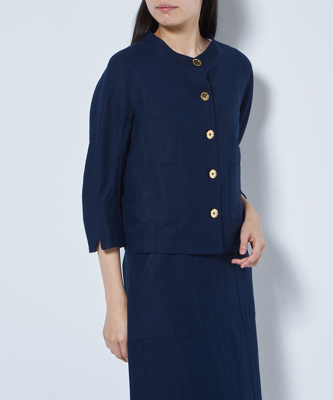 リネンブレンドコンパクトジャケット 49AV JUNKO SHIMADA