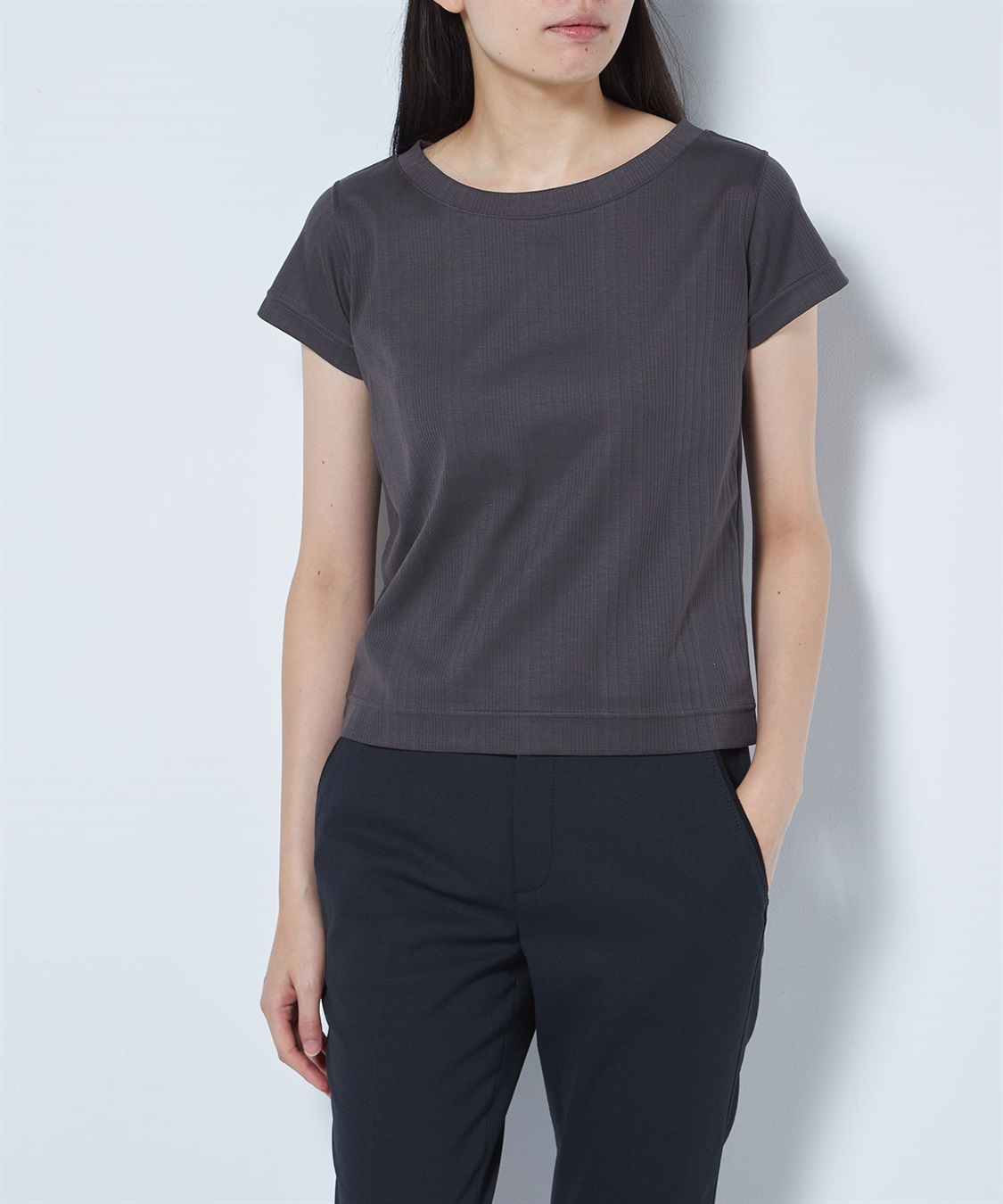 49AV JUNKO SHIMADA ランダムストライプ半袖Tプルオーバー_sub_1