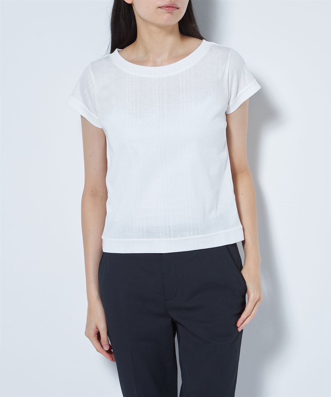 49AV JUNKO SHIMADA ランダムストライプ半袖Tプルオーバー_sub_4