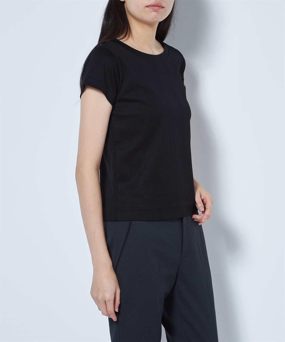 49AV JUNKO SHIMADA ランダムストライプ半袖Tプルオーバー_sub_8